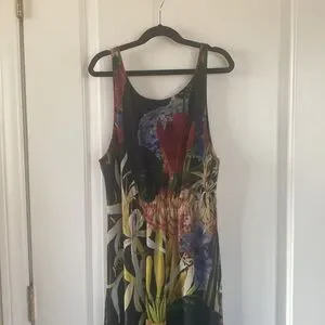x-masuminnie  Desigual 6103368 DESIGUAL Helsinki Maxi Dress 36 X-Small Mesh Floral Print